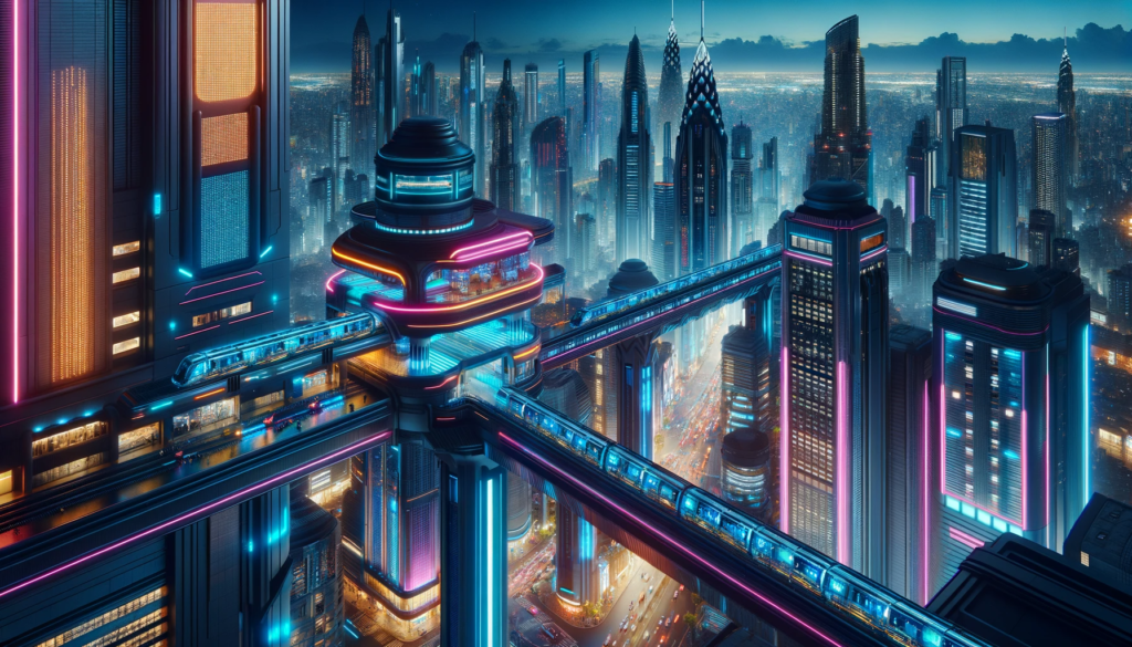 Example of futuristic game city design